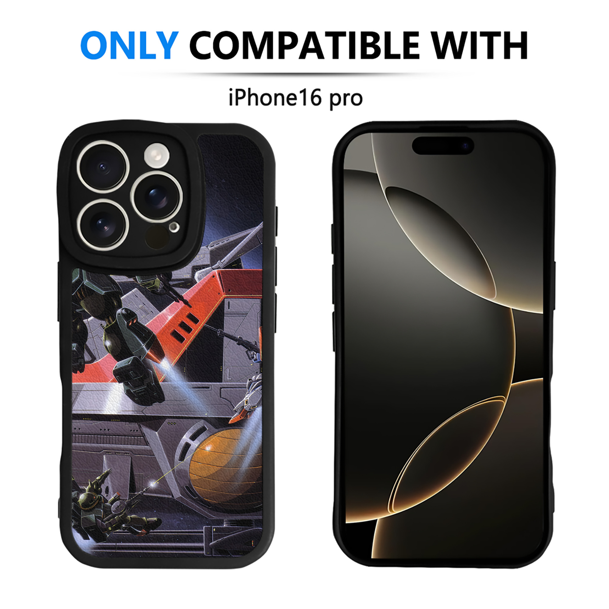 （画像用） 機動戦士ガンダム Mobile Suit Gundam 【iPhone 16シリーズ対応】シリコンスマホケース（レザー調） 材質：シリコン